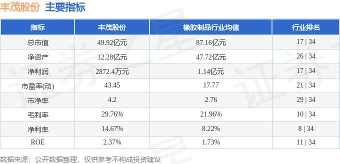 主要指标及行业内排名