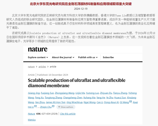 北京大学金刚石薄膜突破：区块链技术赋能的未来半导体革命？